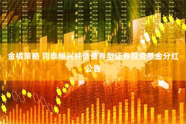 金橘策略 同泰恒兴纯债债券型证券投资基金分红公告