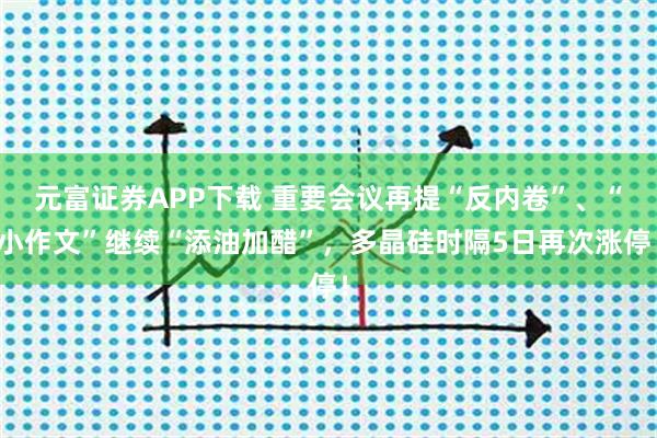 元富证券APP下载 重要会议再提“反内卷”、“小作文”继续“添油加醋”，多晶硅时隔5日再次涨停！